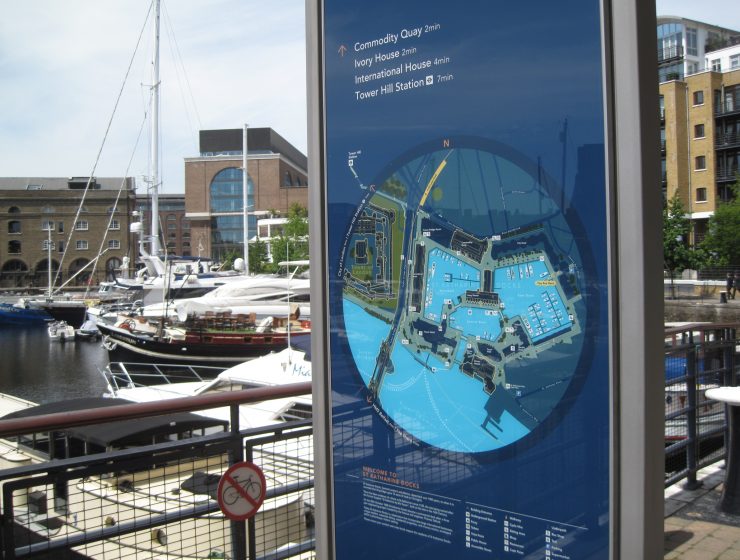 st katherine docks map sign