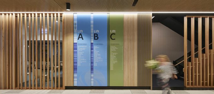 Hospital wayfinding wall panels