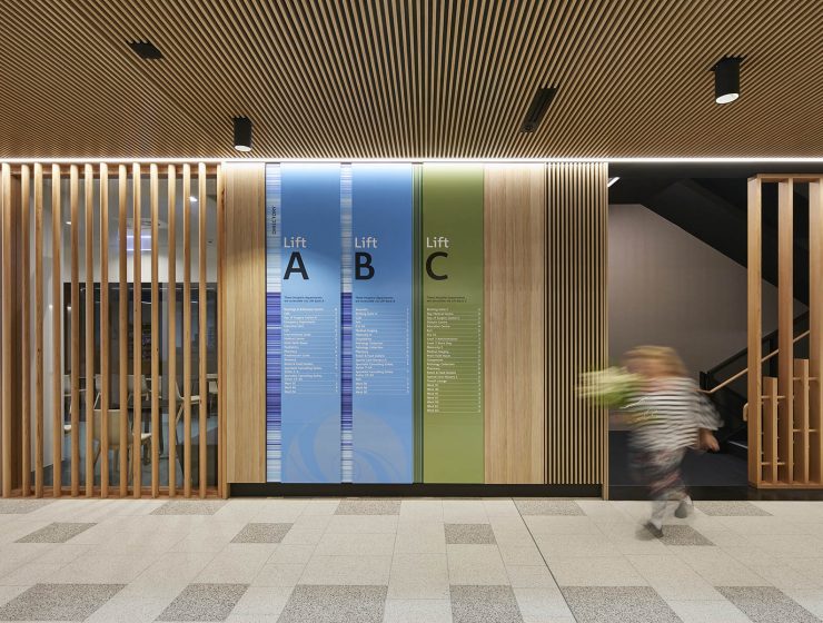 Hospital wayfinding wall panels