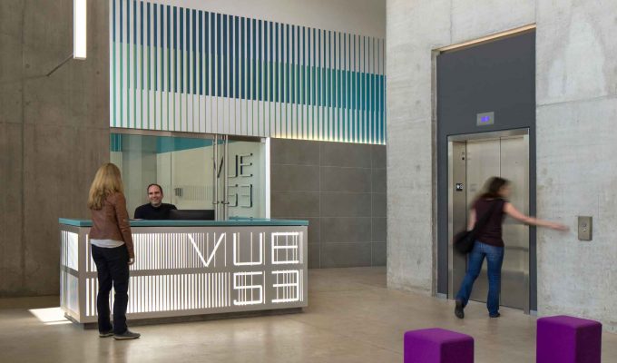 Reception lobby branded signage