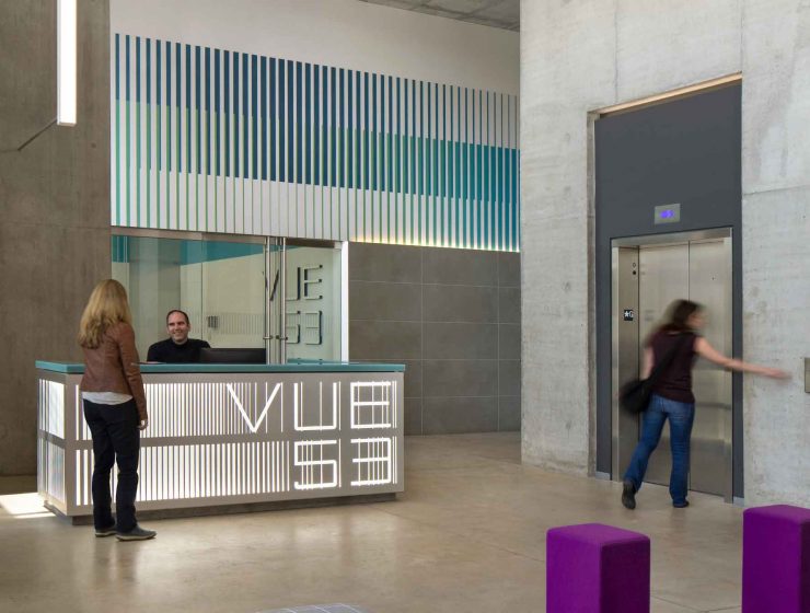 Reception lobby branded signage