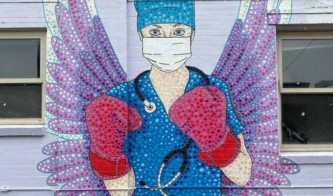 Angel Healthcare Worker Mural