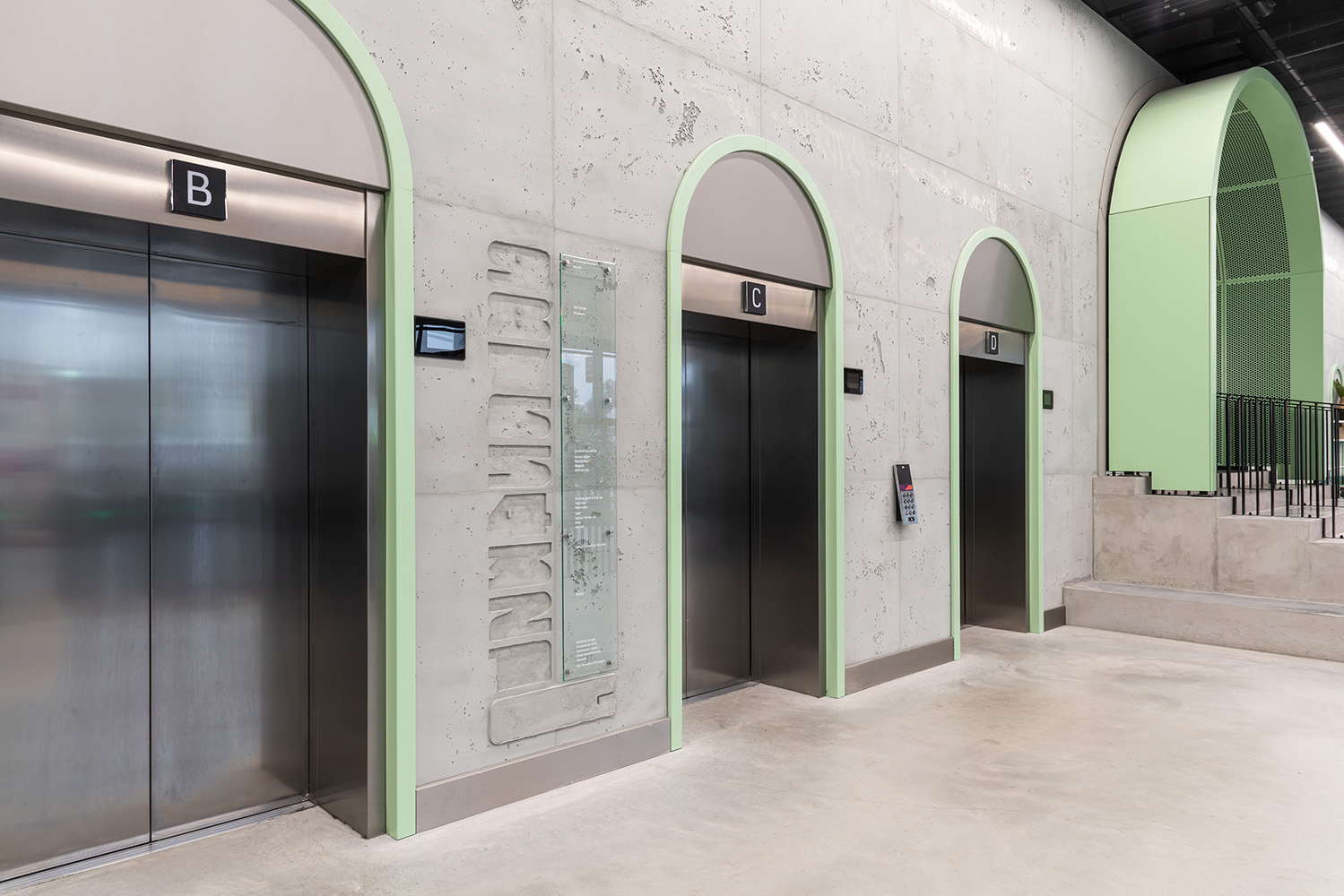 Floor level directory at lift