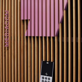 Pink Amsteldock lift floor level number signage