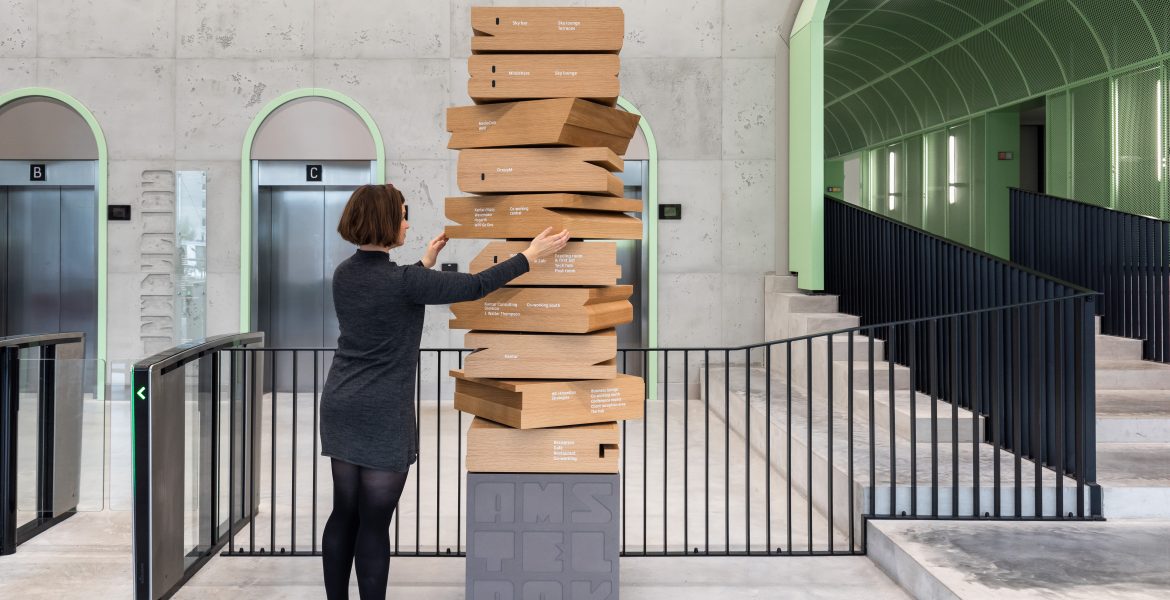 Amsteldok rotating pylon sign